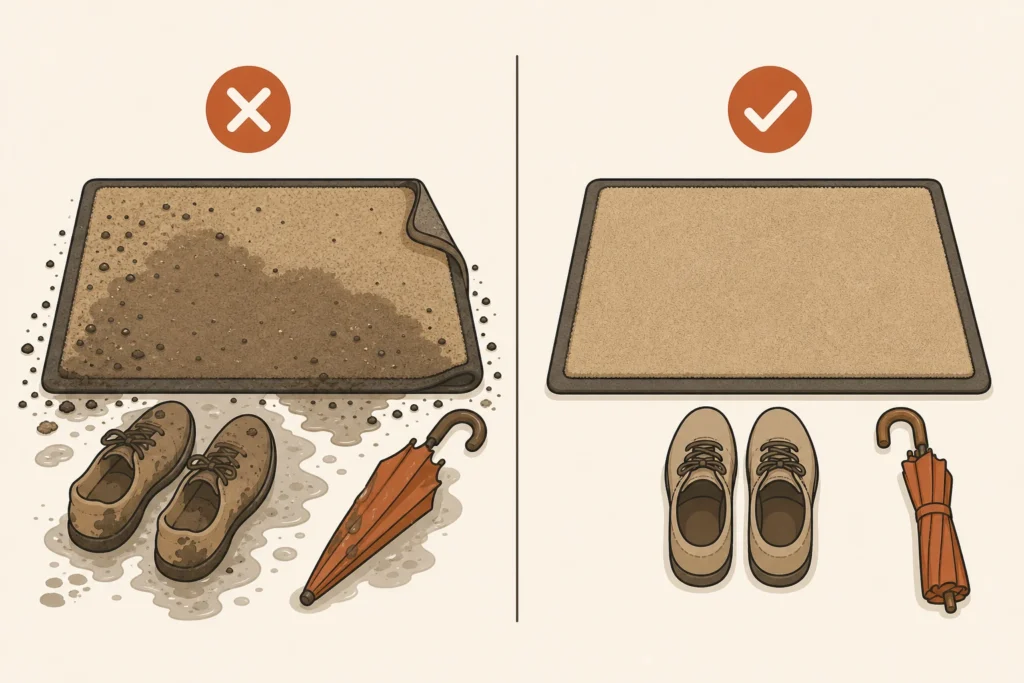 Simple visual explaining A mat only contains what it can still hold.