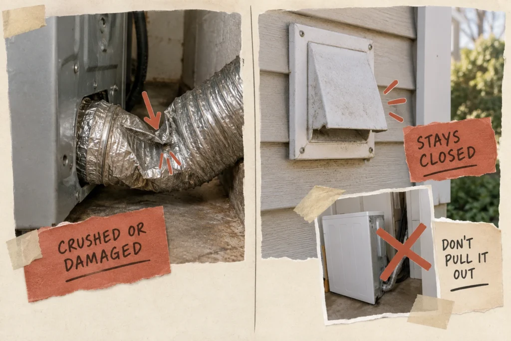 Literal visual for For a vented dryer, look without taking anything apart.